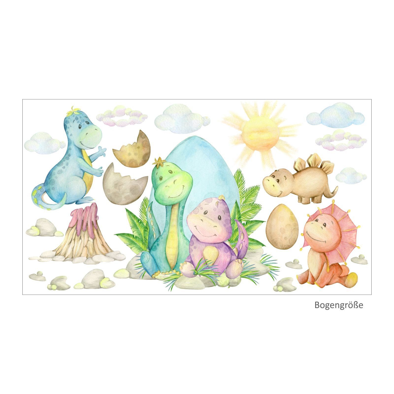 nikima Wandtattoo 194 Wandtattoo Baby Dinosaurier - 750 x 420 mm (PVC-Folie günstig online kaufen