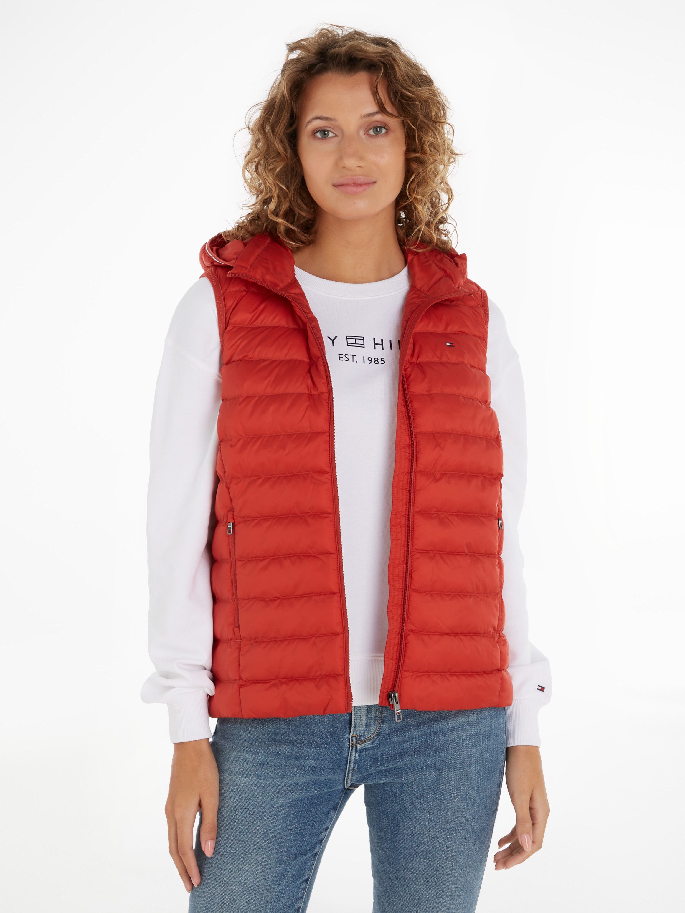 Tommy Hilfiger Steppweste LW PADDED GLOBAL STRIPE VEST (Global Serie TH WOMEN) mit Elastic-Band