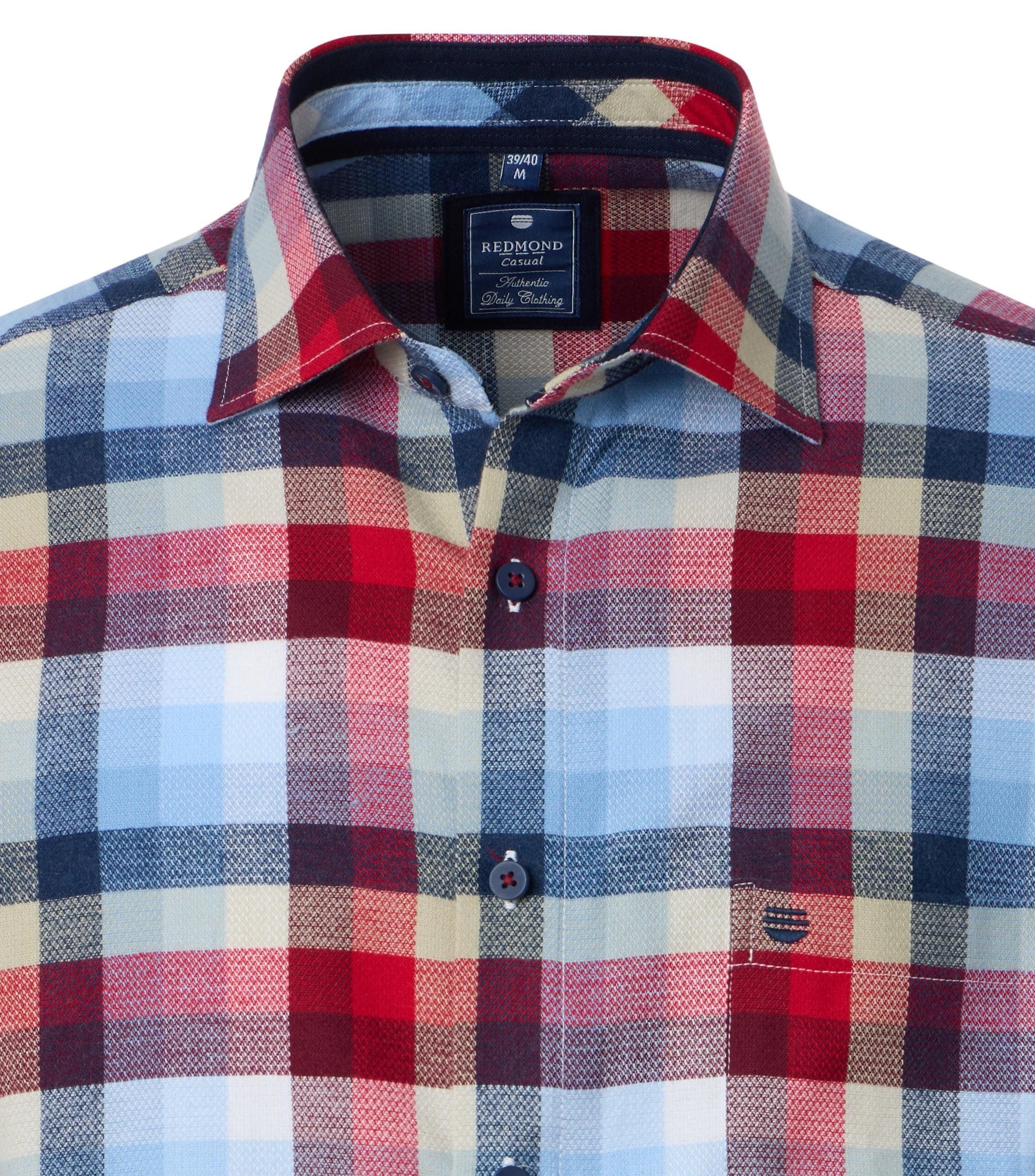 Redmond Langarmhemd kariert Comfort Fit