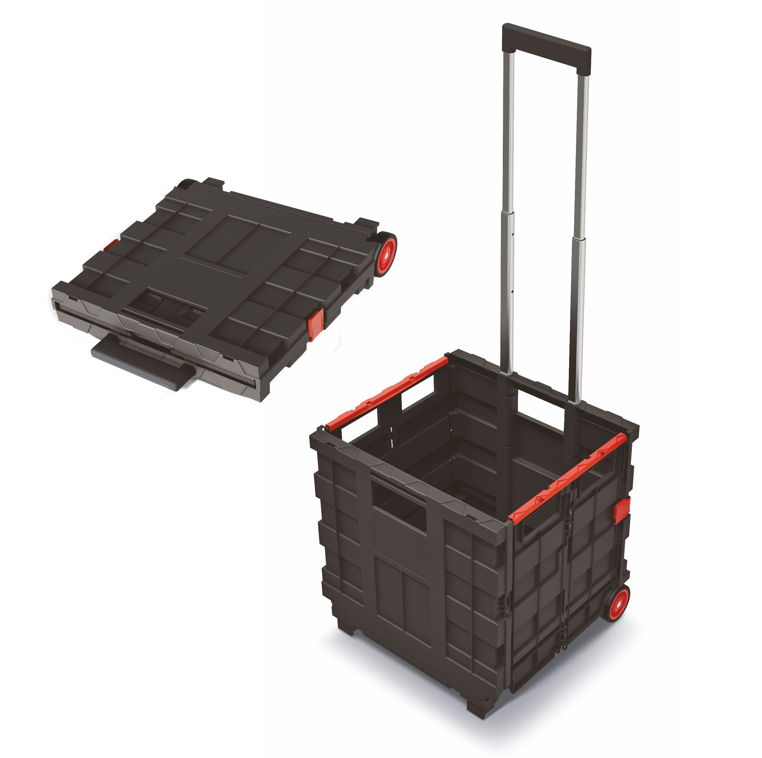 - Trolley 35 L, Box Einkaufstrolley 35.00 Rädern Transport l, Wagen Griff + Einkaufs Korb m. Spetebo faltbar