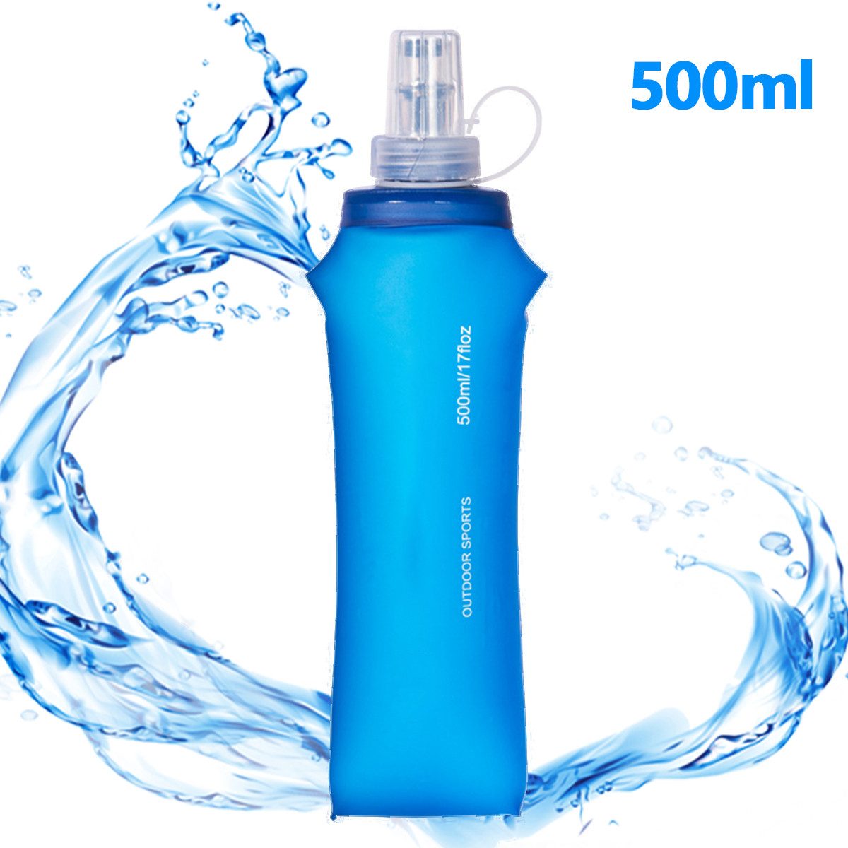 MOPUEA Trinkflasche 17floz/500ml faltbare Trinkflasche Sport, Trinkflasche Fahrrad