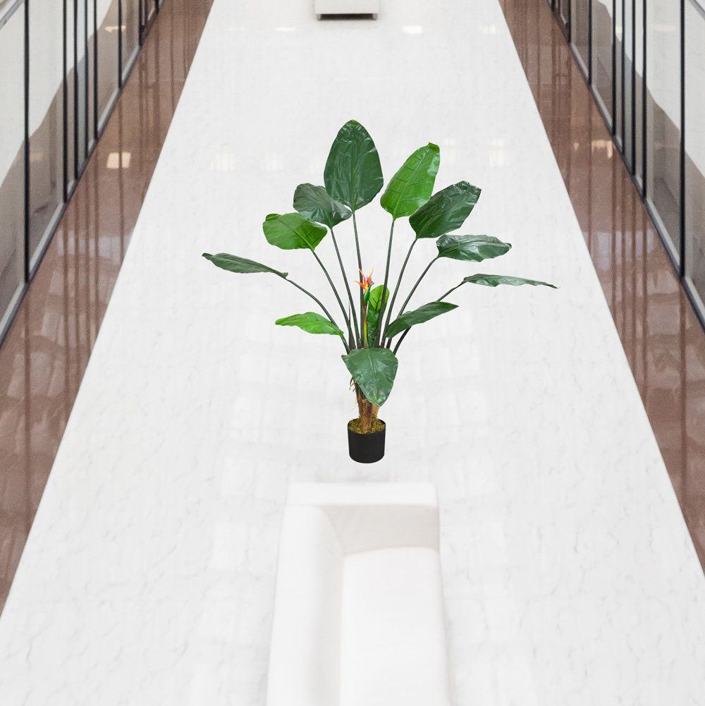 Kunstpflanze Strelitzie Paradiesvogelblume Kunstpflanze Künstliche Decovego, 145cm Pflanze Decovego