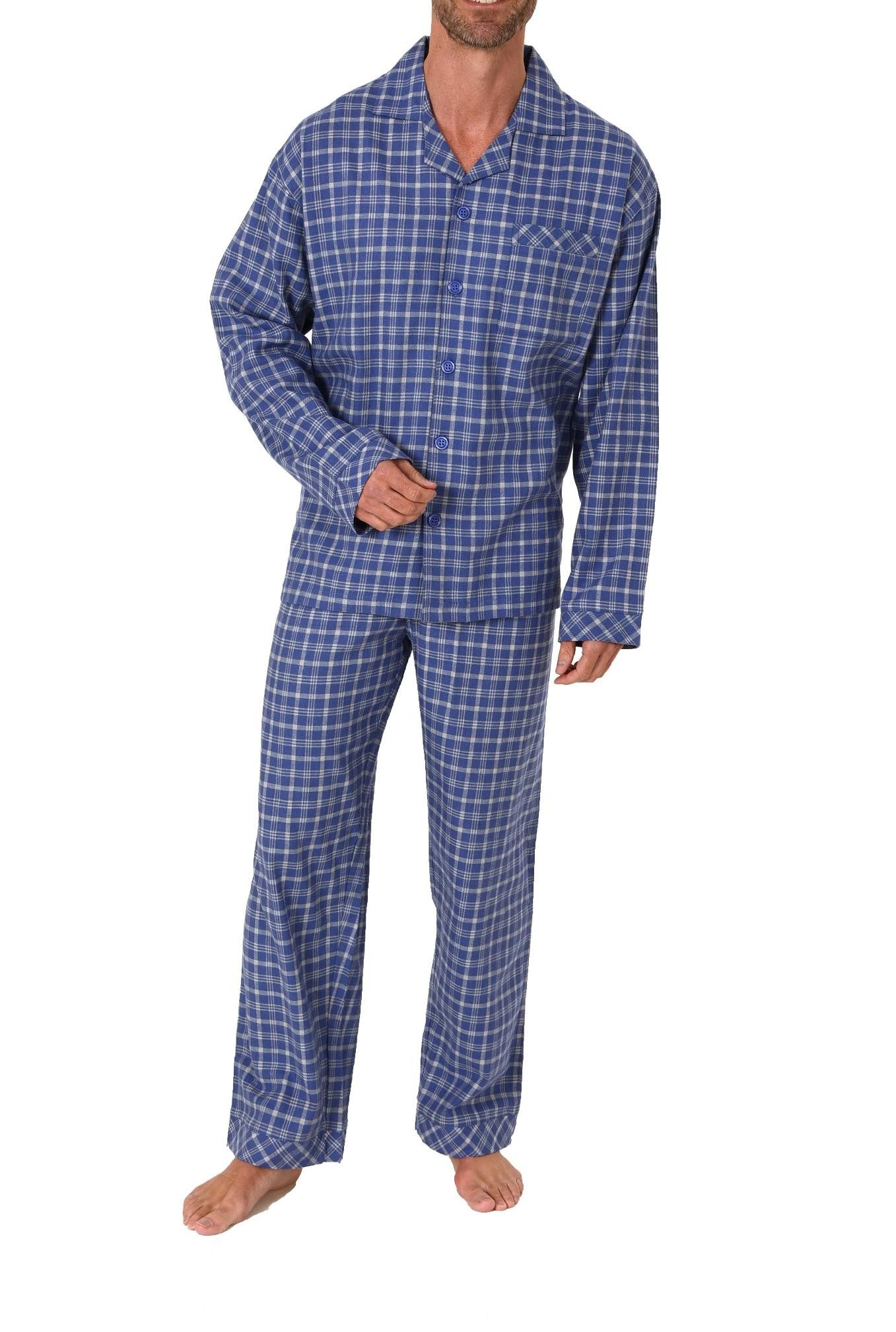 Trend by Normann Pyjama Herren Flanell Schlafanzug zum durchknöpfen - auch günstig online kaufen