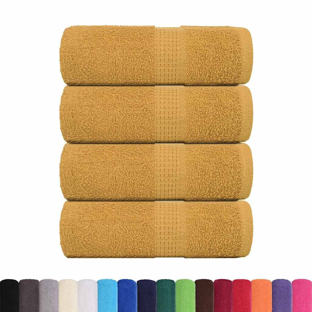 vidaXL Handtuch Seiftücher 4 Stk. Golden günstig online kaufen