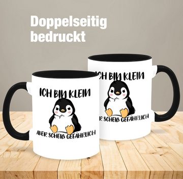 Shirtracer Tasse Ich bin klein aber scheiß gefährlich Pinguin - Sprüche Kleine Lustig S, Keramik, Statement Sprüche