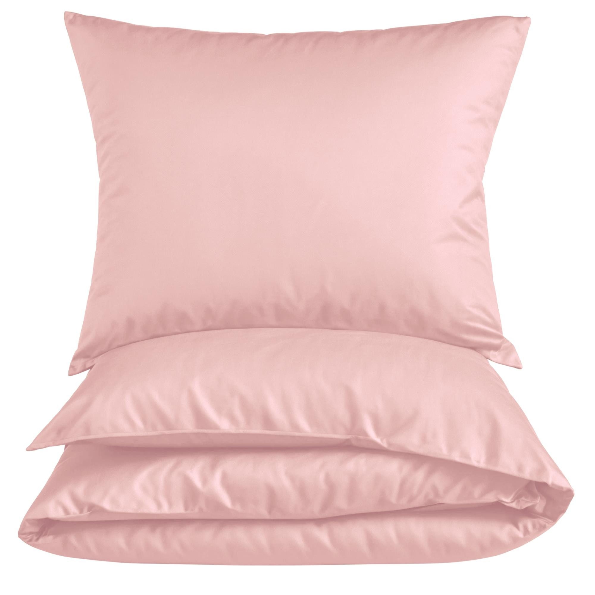 Carpe Sonno Bettwäsche Mikrofaser Bettwäsche 135x200 155x220 200x200 Einfarbig Atmungsaktiv, Mikrofaser, 2 teilig, Uni Bettbezug 155x220 Rosa - Super soft & Oeko-Tex Zertifiziert