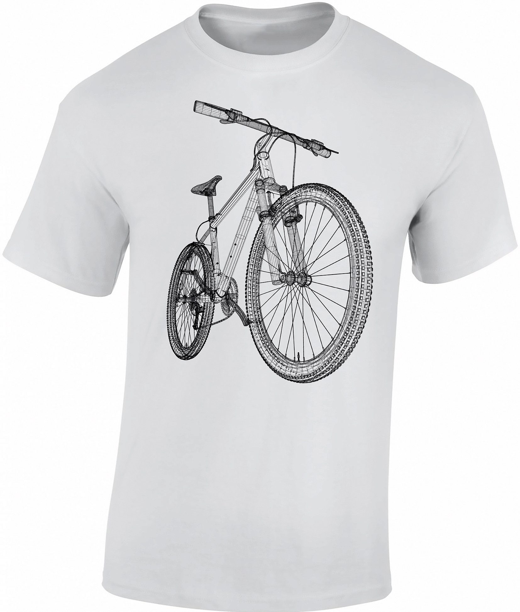Print-Shirt Fahrrad T-Shirt: "MTB Blueprint" - Mountainbike Shirt