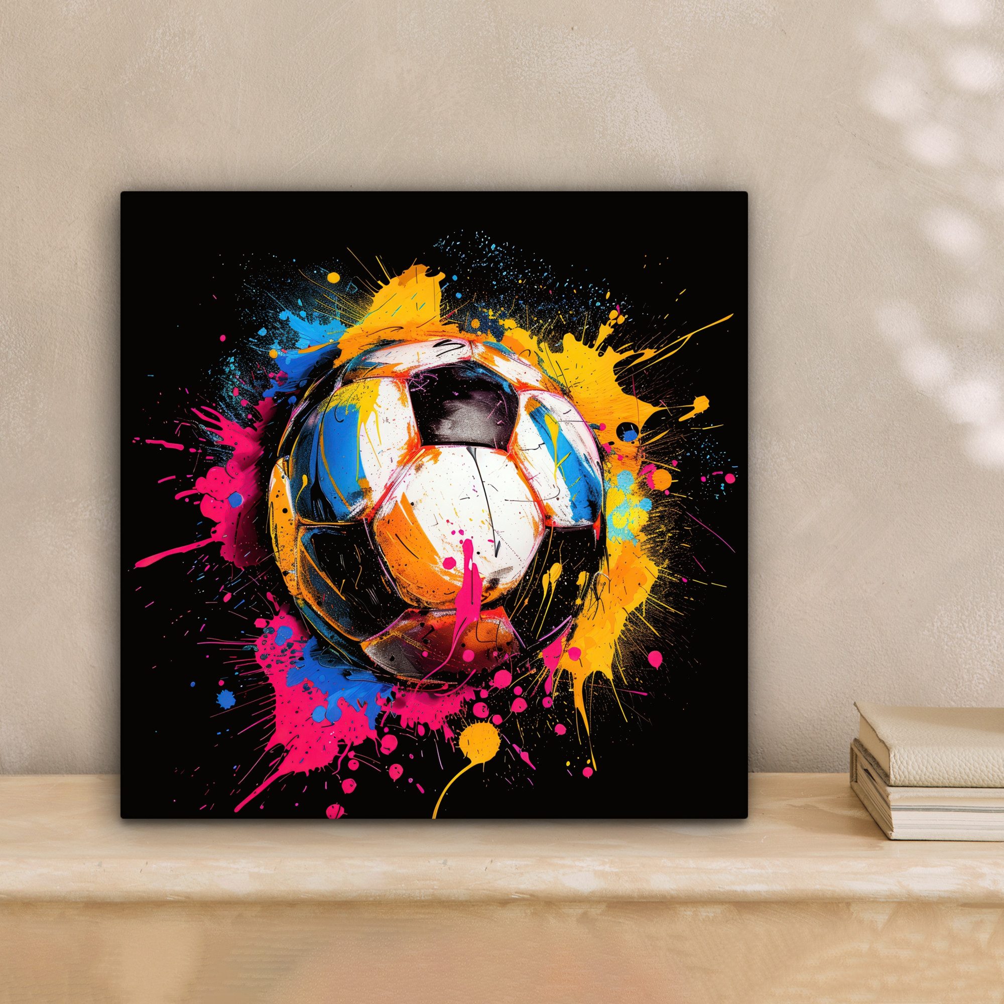 OneMillionCanvasses® Leinwandbild Graffiti - Sport - Fußball - Farbe - Ball günstig online kaufen