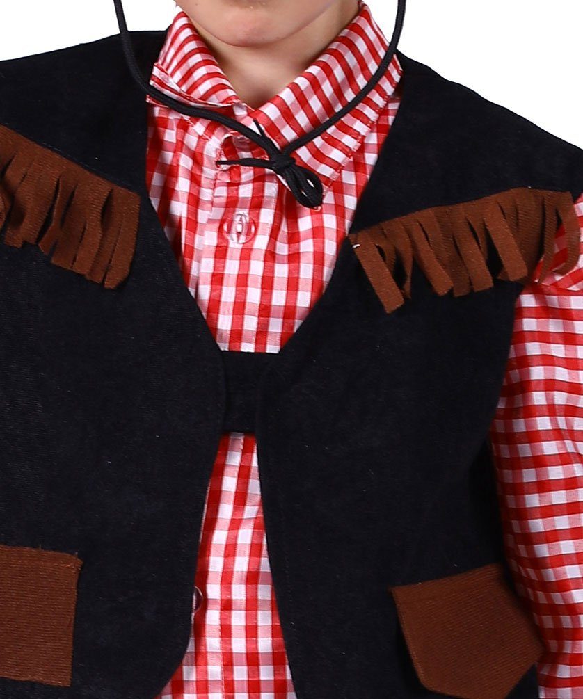 Karneval-Klamotten Cowboy-Kostüm Western Junge 9tlg Kostüm mit Pistolen Cowboy-Set, Kinderkostüm Chaps, Hemd, Weste und Cowboy-Set incl. Cowboy Spielzeug