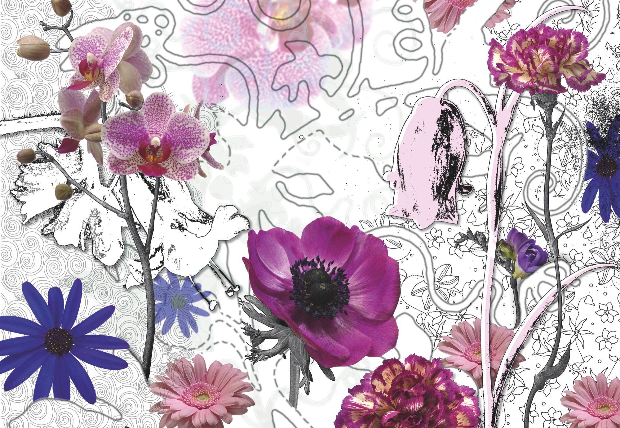 Komar Fototapete Purple - Größe 368 x 254 cm, glatt, bedruckt, Wohnzimmer, Schlafzimmer