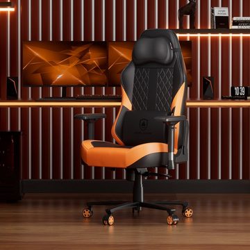GTPLAYER Gaming-Stuhl mit Massage, Gamer Stuhl mit Taschenfederkissen Fußstütze, Ergonomischer Gaming Sessel Bürostuhl 4D Armlehnen