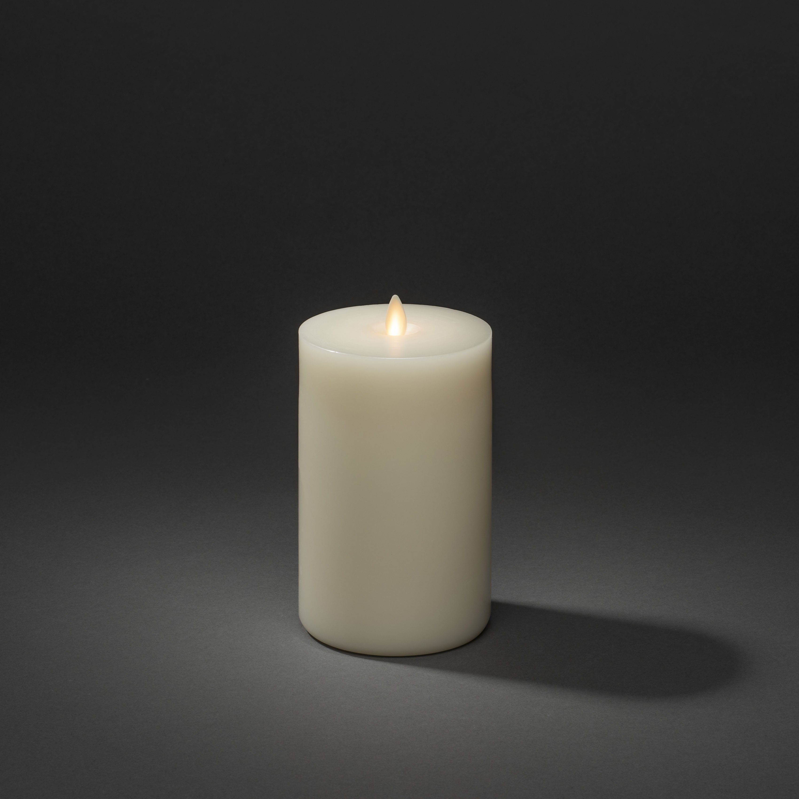 KONSTSMIDE LED-Kerze (1-tlg), LED Echtwachskerze, handgegossen cremeweiß, mit 3D Flamme