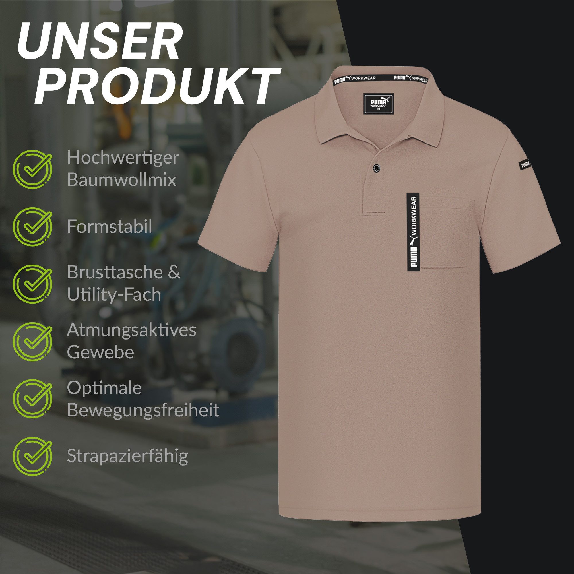 Poloshirt ADVANCED Herren Shirt mit Brusttasche und Utility Fach am Oberarm