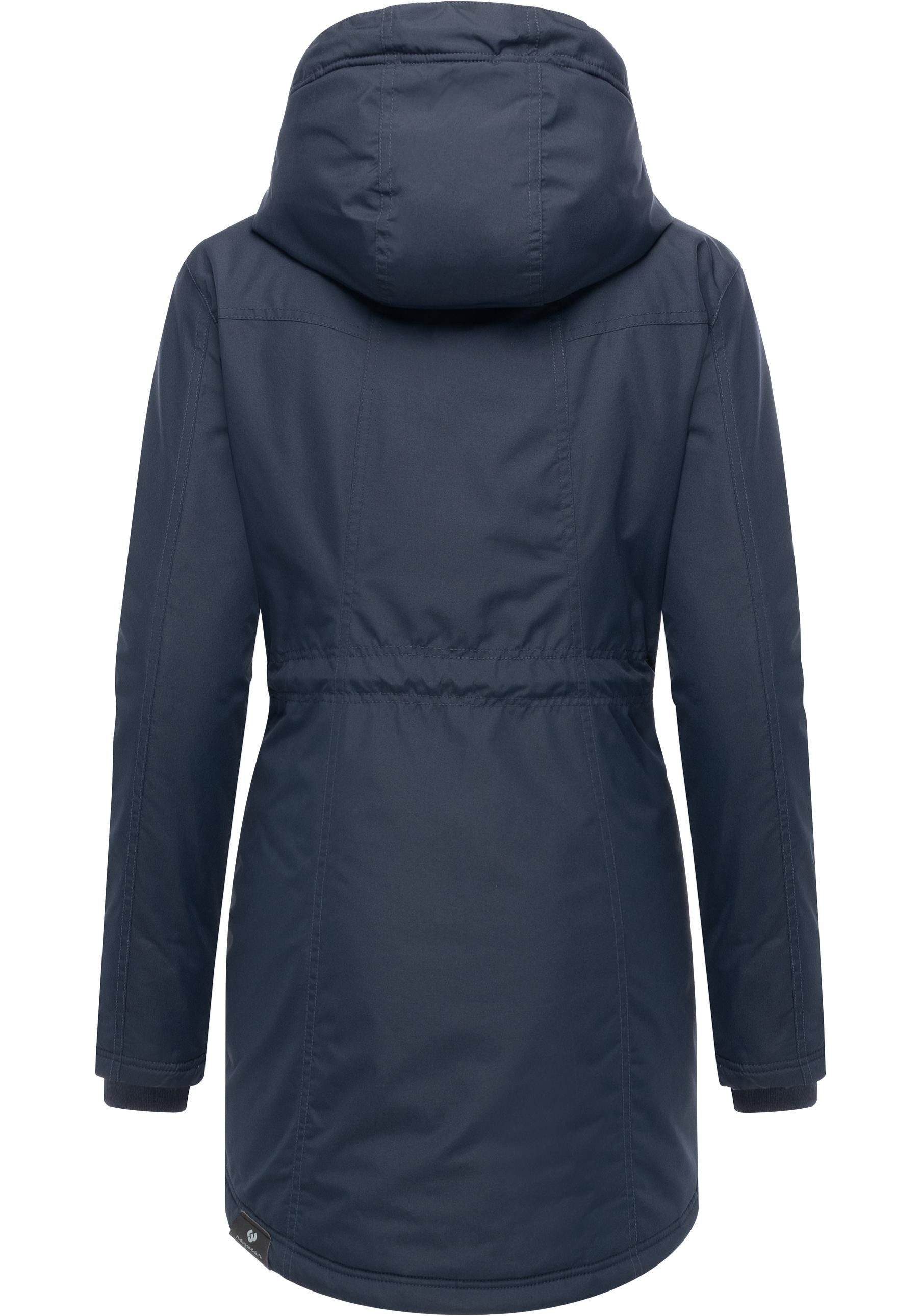 Ragwear Wintermantel Elsien wasserdichter Winterparka mit Teddyfell-Futter