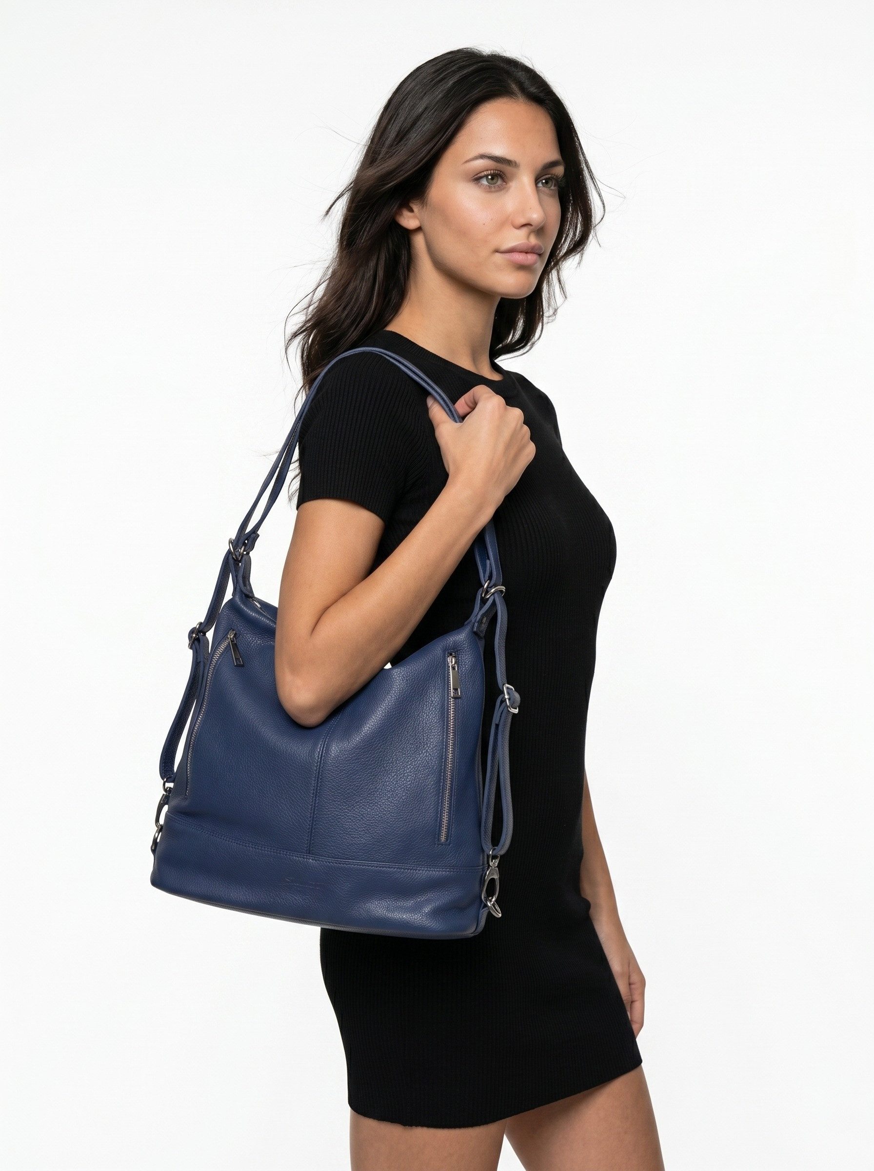 Samantha Look Cityrucksack, echt Leder, Made in Italy