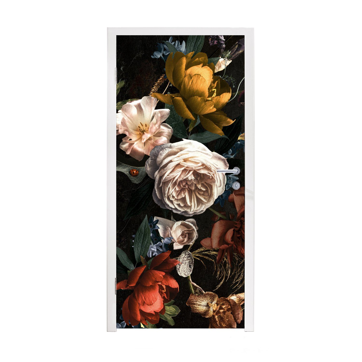 MuchoWow Türtapete Blumen - Natur - Muster, Matt, bedruckt, (1 St), Fototapete für Tür, Türaufkleber, 75x205 cm