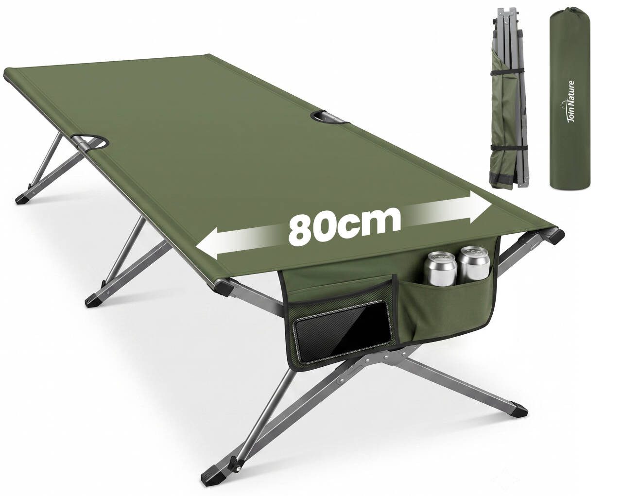 HOMECALL Feldbett Klappbar Campingbett Klappbett karpfenliege XXXL Campingliege (Leicht aufzubauende Schlafbetten für den Außenbereich, 200KG)