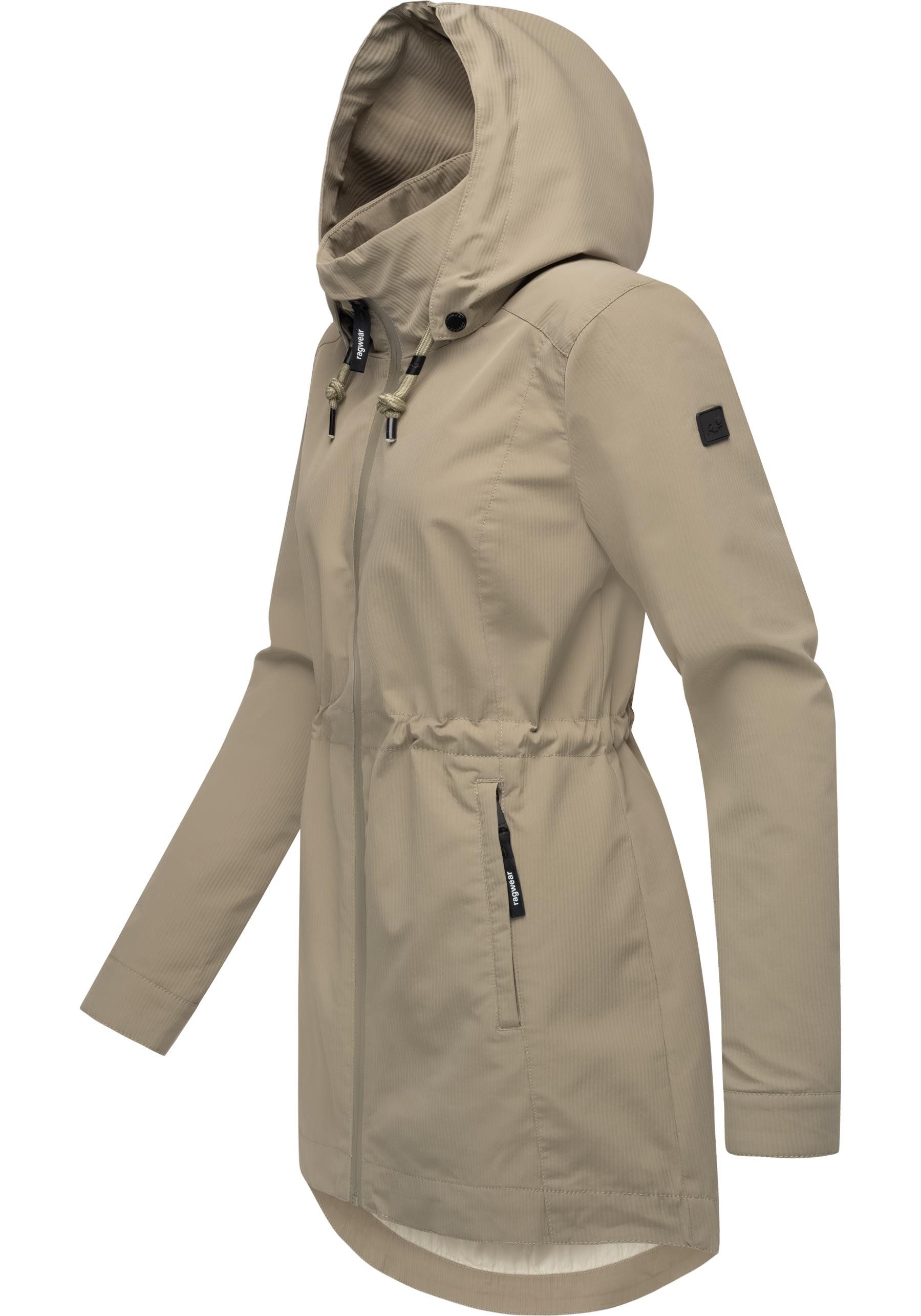Ragwear Kurzmantel Dakkota B Übergangsjacke wasserdicht mit feiner Rillenstruktur