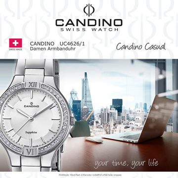 Candino Quarzuhr Candino Damen Uhr Analog C4626/1, Damen Armbanduhr rund, Edelstahlarmband silber, Fashion