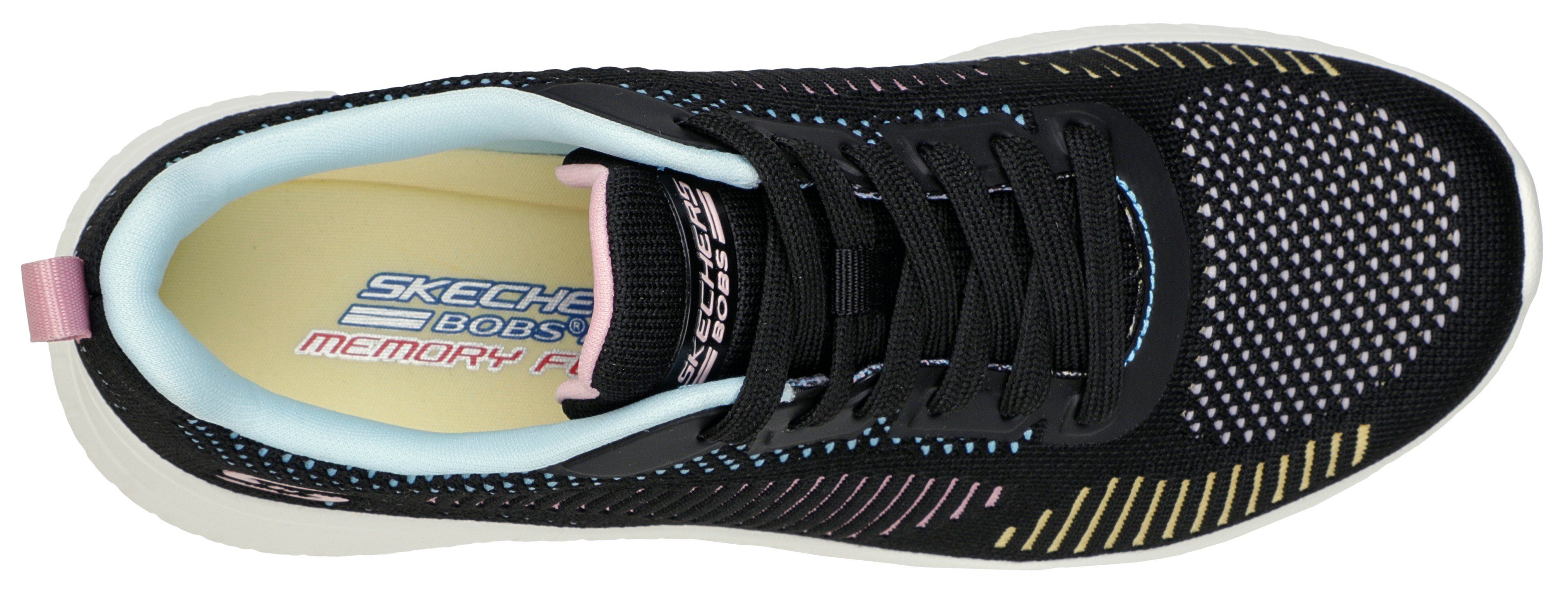 Skechers BOBS SQUAD CHAOS multi-schwarz Farbkombi in COLOR CRUSH toller Sneaker