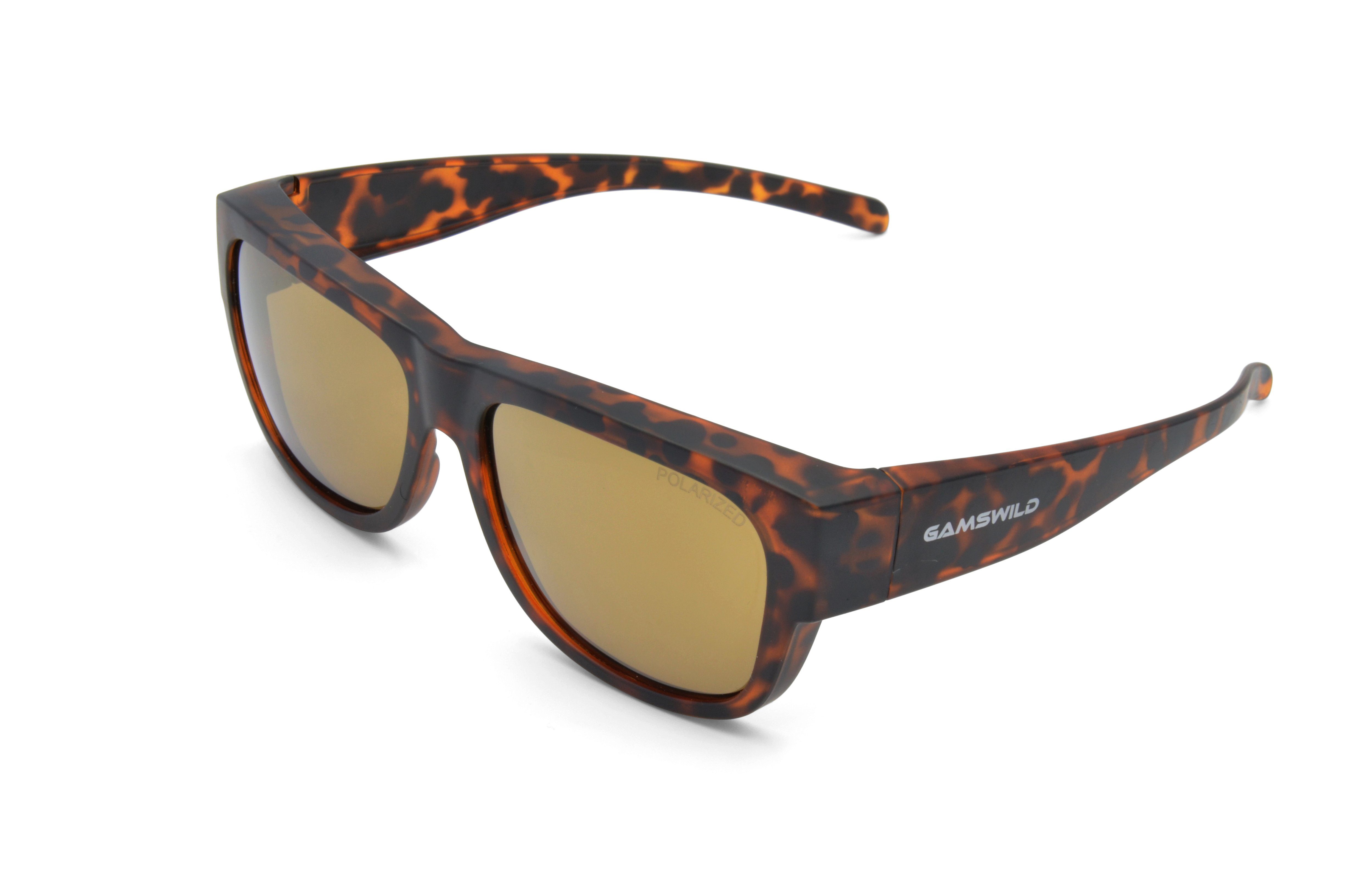 Gamswild Sportbrille UV400 Überbrille Sonnenbrille Sportbrille Fahrradbrille polarisiert, Damen Herren Model lWS6032 in, braun, blau, orange