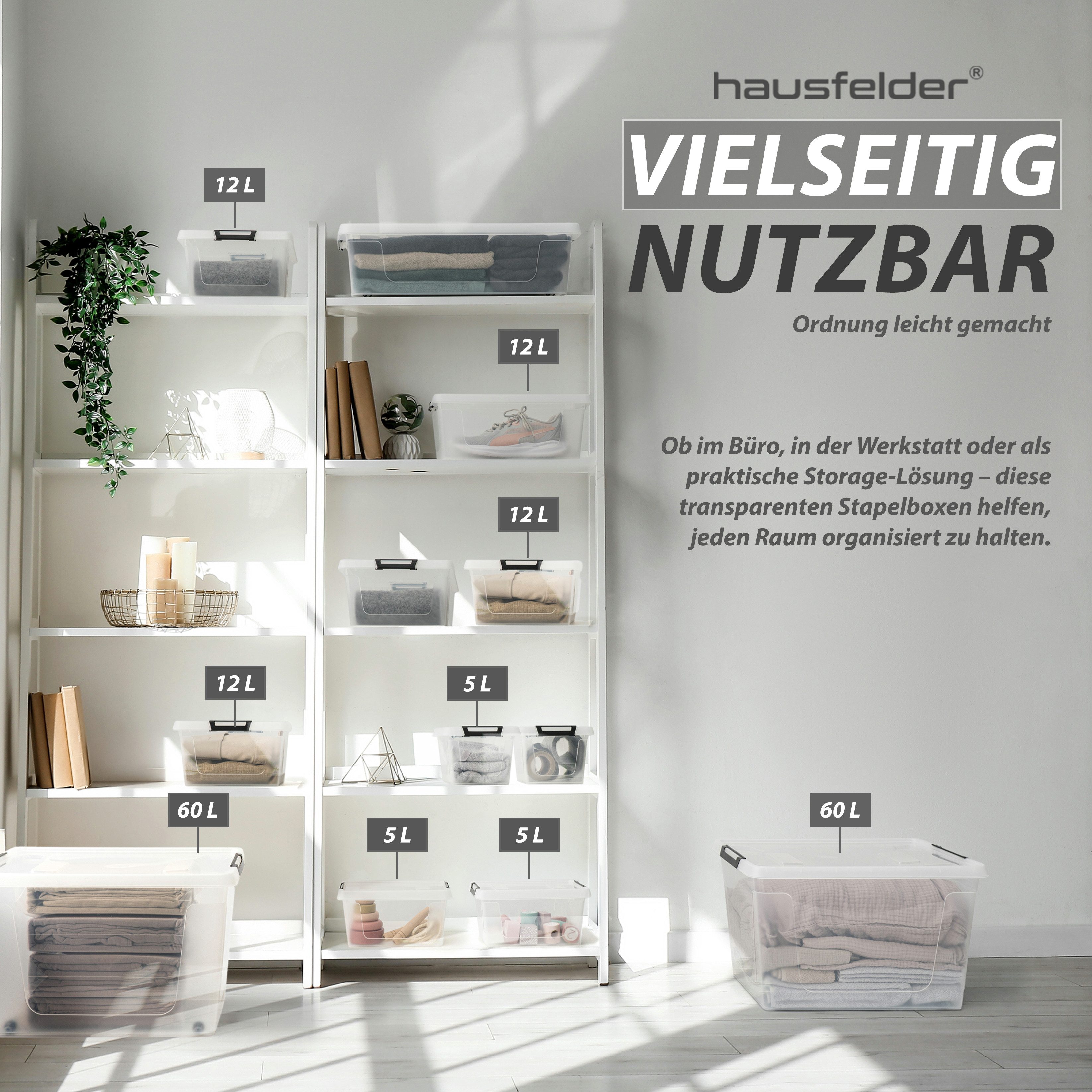 Hausfelder Aufbewahrungsbox Ordnungsboxen mit Deckel und günstig online kaufen
