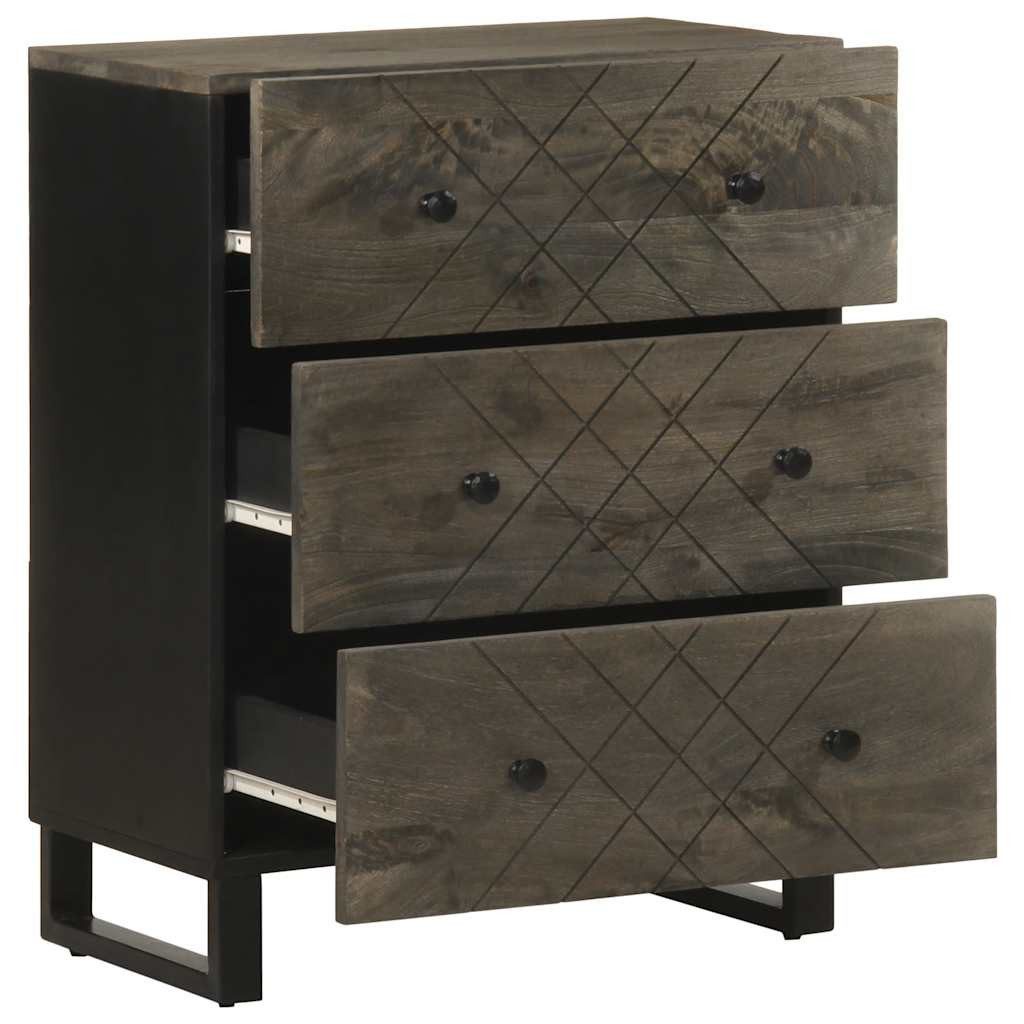 vidaXL Schranksystem Sideboards 2 Stk. Schwarz 60x33x75 cm Massivholz