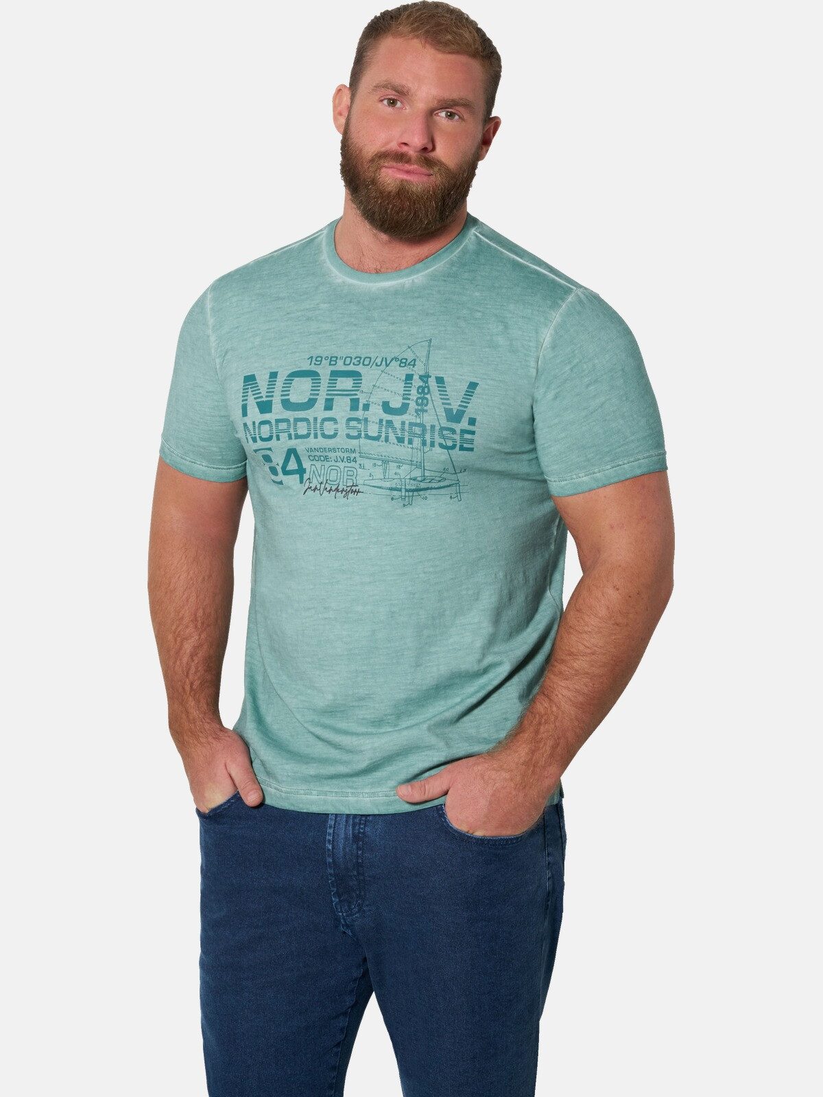 Jan Vanderstorm T-Shirt ADRITAR mit klassischem Rundhals