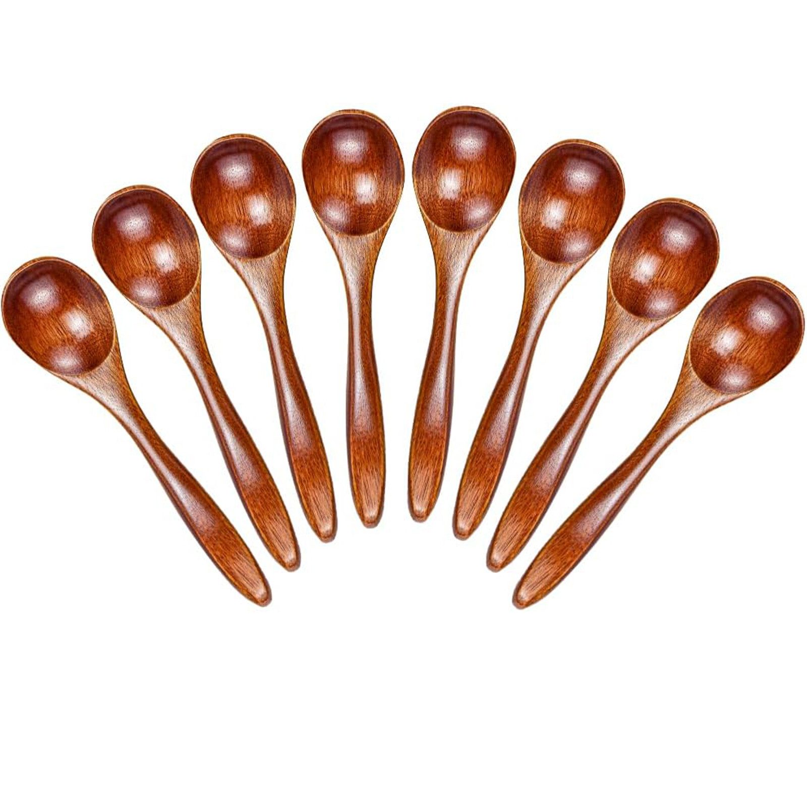 STILVORA Kochbesteck-Set Holzlöffel Dessertlöffel Holz Reislöffel für Reis, Suppe, Dessert, Eis
