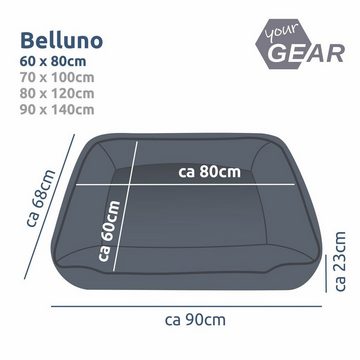 yourGEAR Tierbett your GEAR Belluno 60x80cm orthopädisches Hundebett Hundekorb waschbar