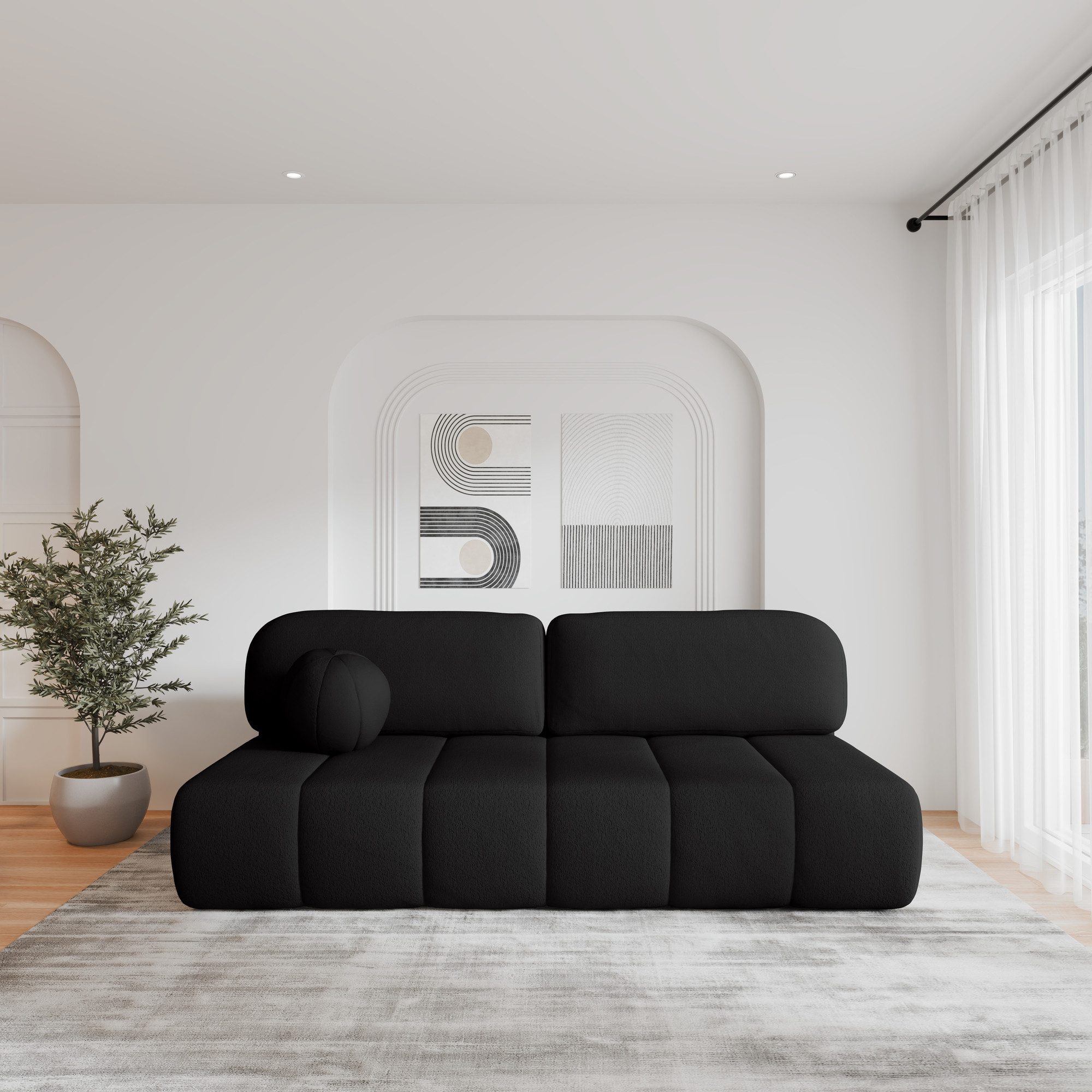 MOEBLO Sofa Fluffy aus Bouclé, Bequemes günstig online kaufen