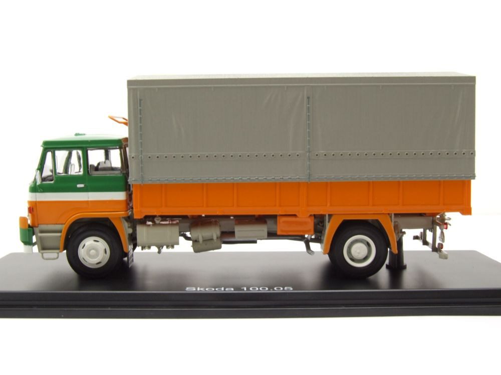 Premium ClassiXXs Modellauto Skoda LIAZ 100.05 Pritsche Plane grün orange, Maßstab 1:43