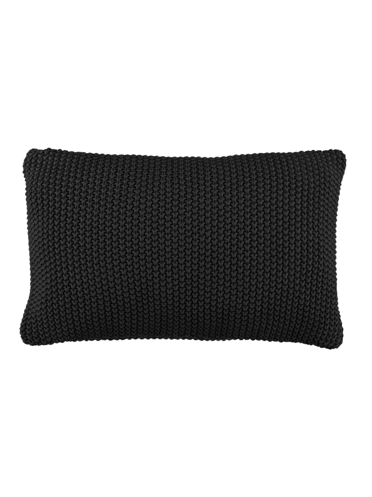 Marc O'Polo Home Dekokissen aus Nordic Baumwolle knit, gestrickter Schwarz nachhaltiger