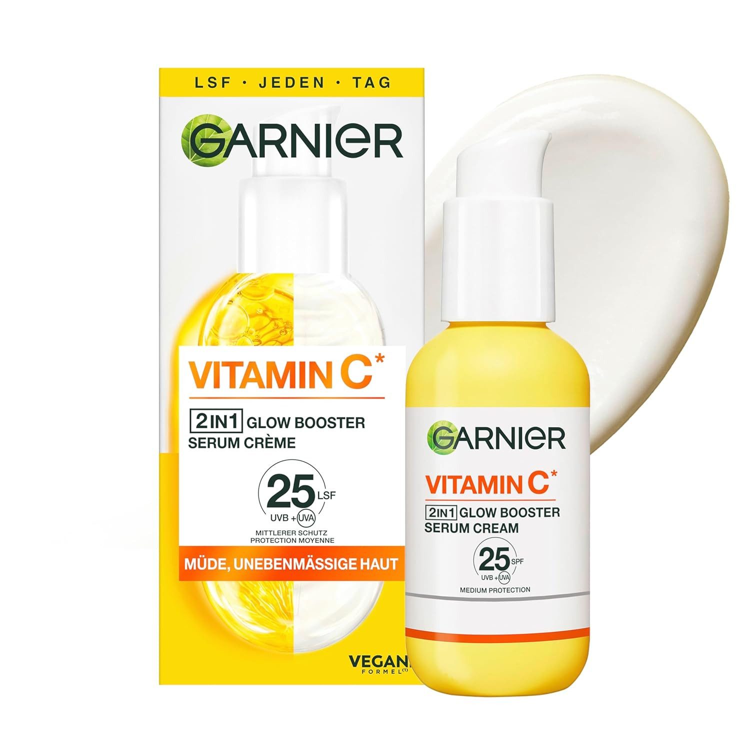 GARNIER Gesichtsserum Garnier Serum-Crème gegen müde Haut und dunkle Flecken, 1-tlg.