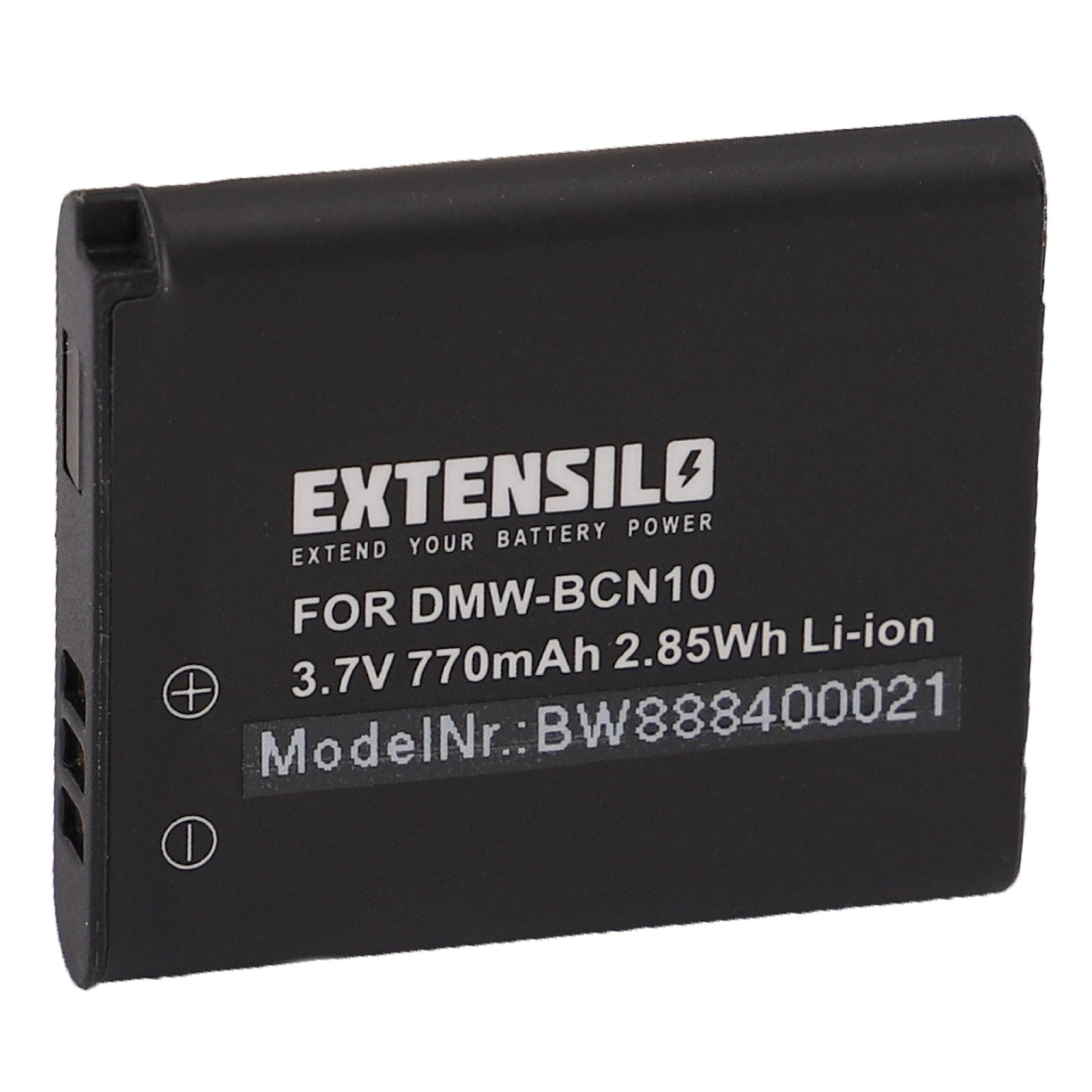 Extensilo Ersatz für Panasonic DMW-BCN10, DMW-BCN10E, DMW-BCN10PP für Kamera-Akku Li-Ion 770 mAh (3,7 V)