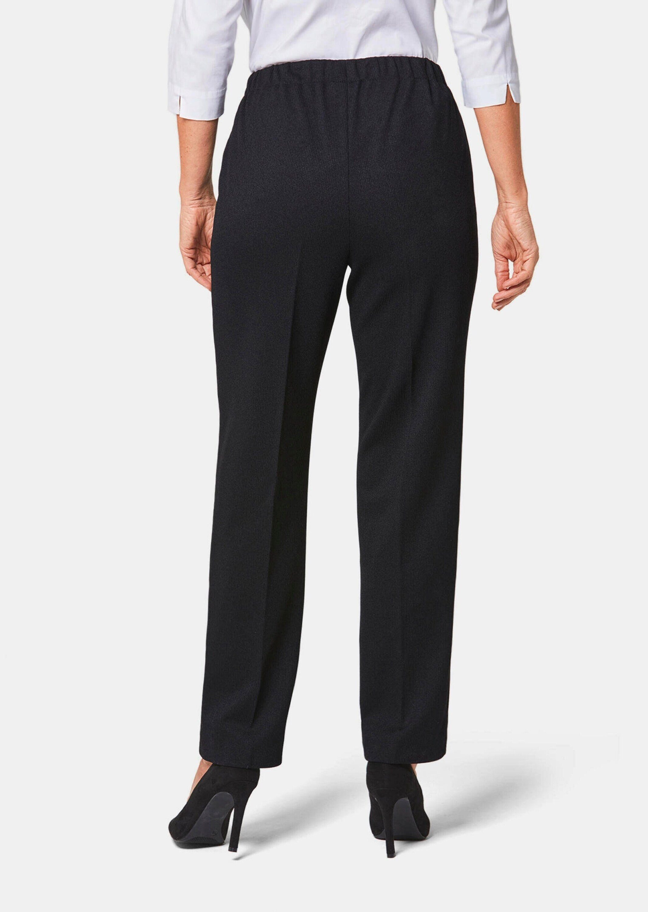 GOLDNER Schlupfhose Rippenhose mit Biesen Bequeme Stretchhose mit Schlupfbu günstig online kaufen