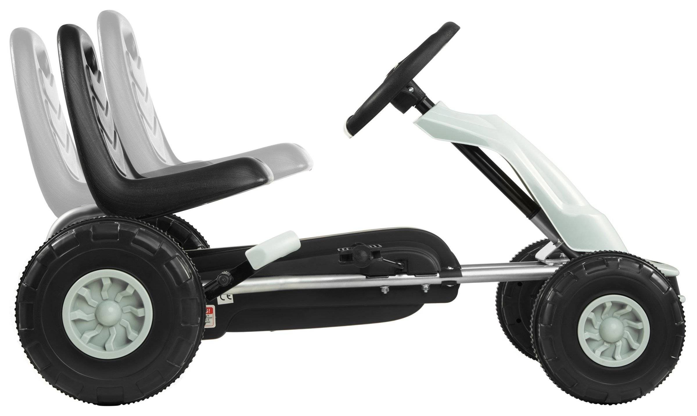 HyperMotion Go-Kart Pedal-Gokart CHESTER Aufsitzfahrzeug für Kinder von 3-6 Jahren, Grau