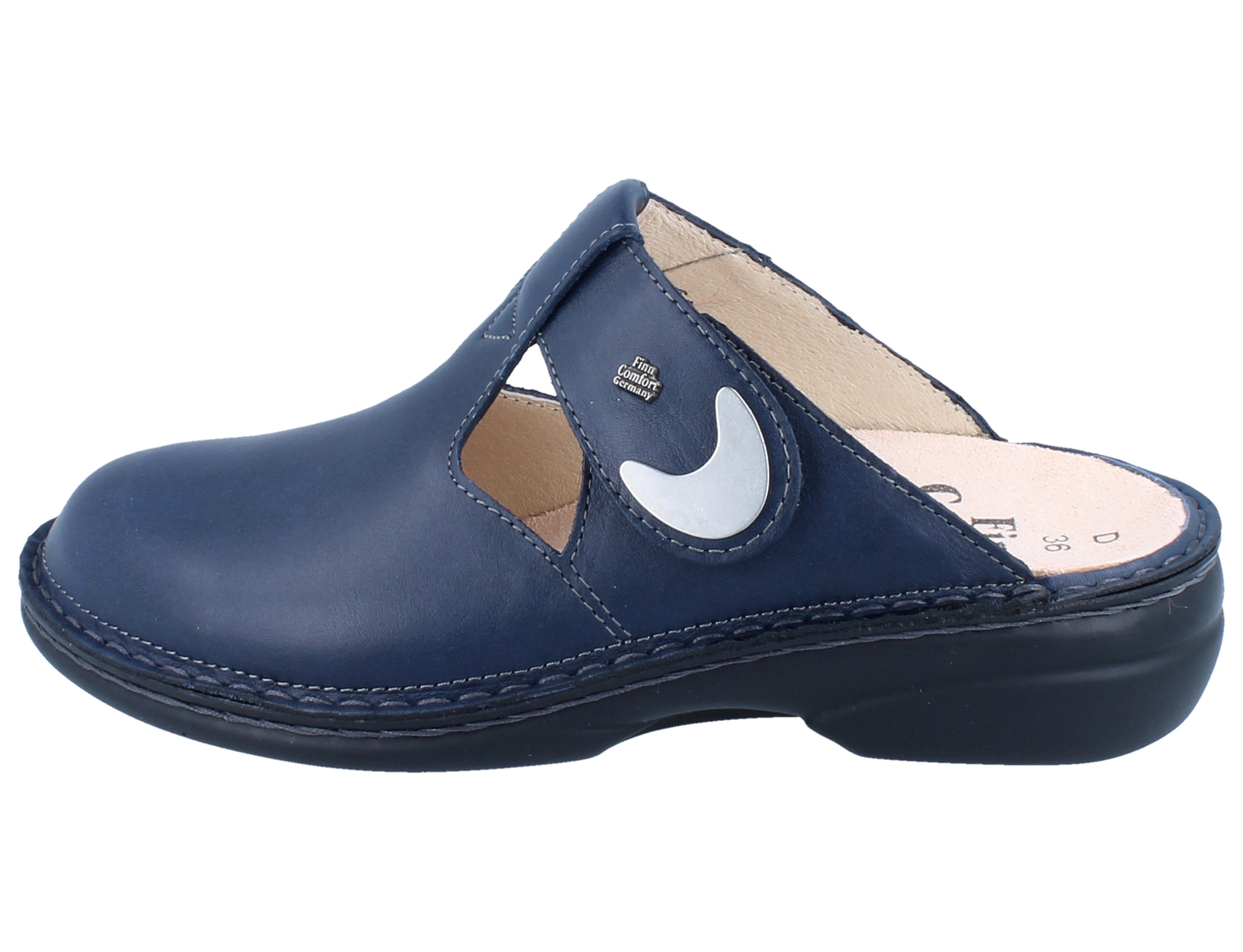 Finn Comfort FINN COMFORT Belem Damen Clogs blau Glattleder - Größe: 38 Clog Wechselfußbett