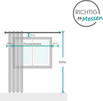 Gardine Toja, decolife, Ösen (1 St), halbtransparent, Wirkware, Ösenschal weiß mit grauem Print