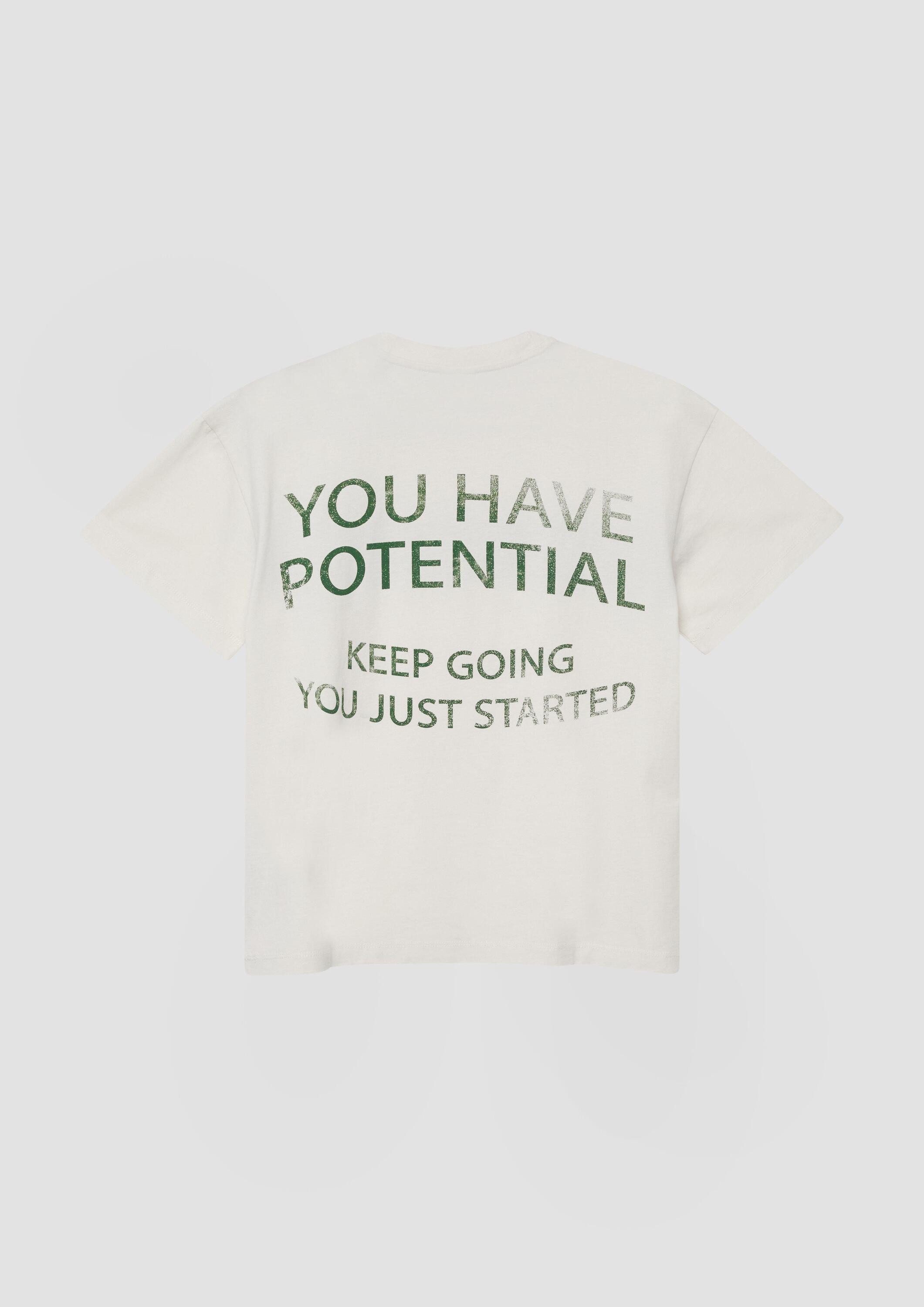 s.Oliver Kurzarmshirt T-Shirt Oversize T-Shirt mit Front- und Rückenprint