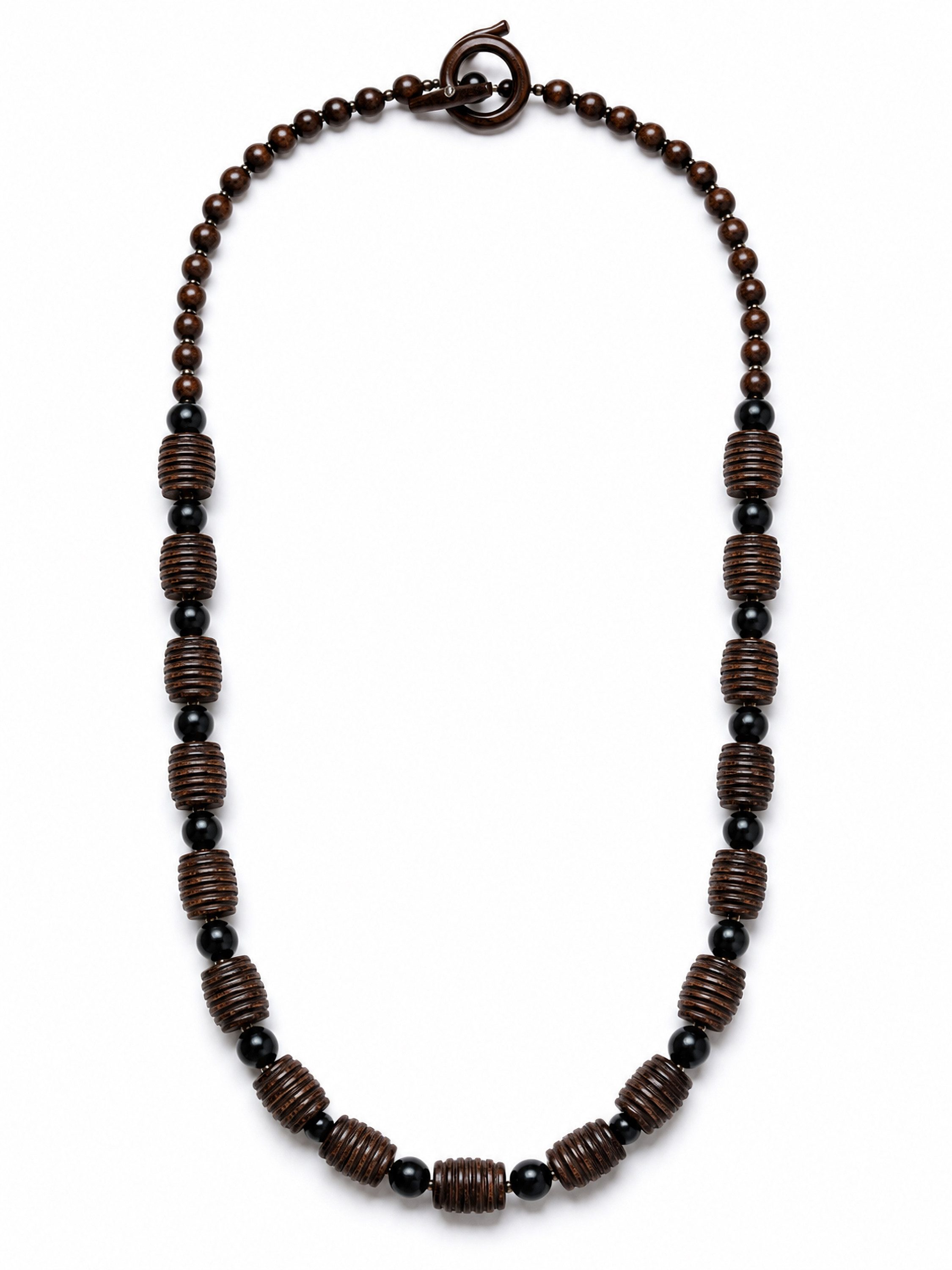 COLLEZIONE ALESSANDRO Lange Kette Siena, aus dunkelbraunen Holzperlen