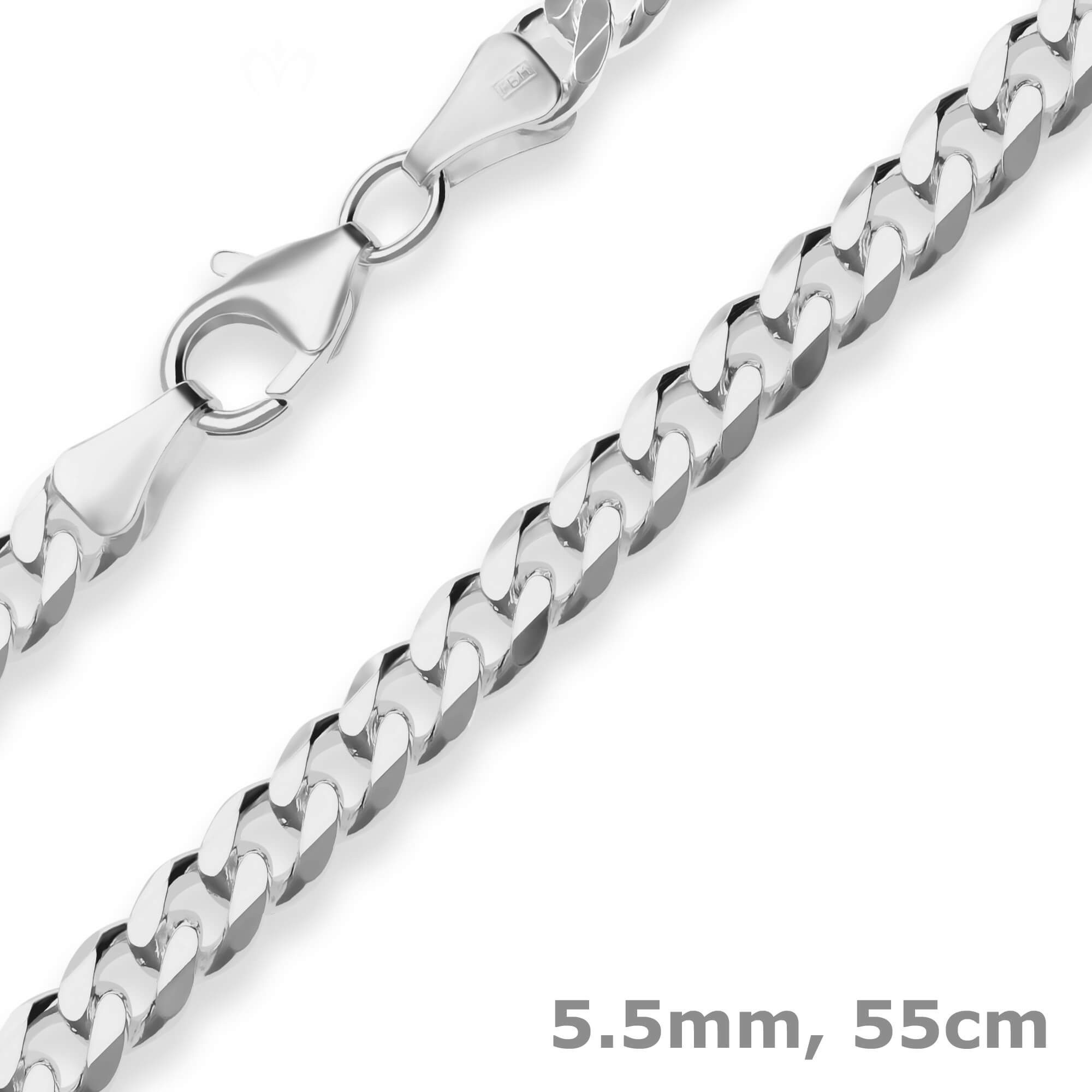 Panzerkette 5,5mm Panzerkette aus 925 Silber 55cm
