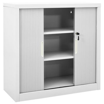 vidaXL Aktenschrank Schiebetürenschrank Grau 90x40x90 cm Stahl (1-St)