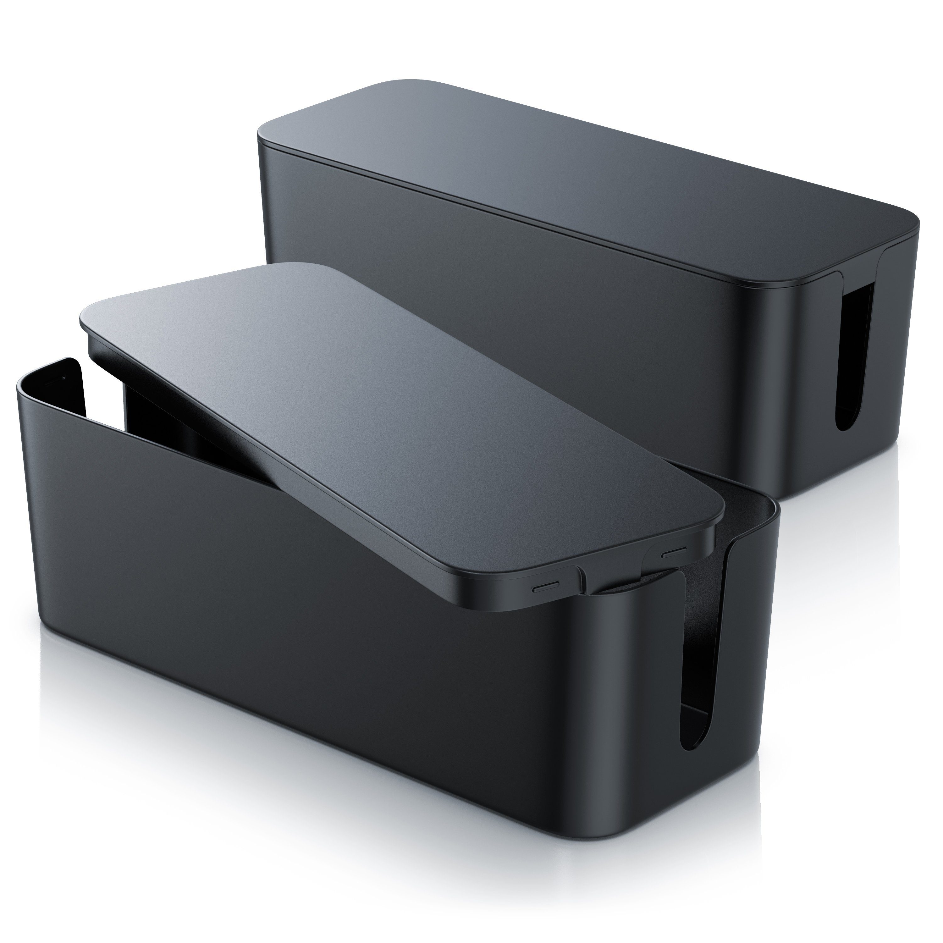 BEARWARE Kabelbox, (2-tlg), Kabel Box mit Gummifüßen - Kabelmanagement / dezente Optik / Ladebox