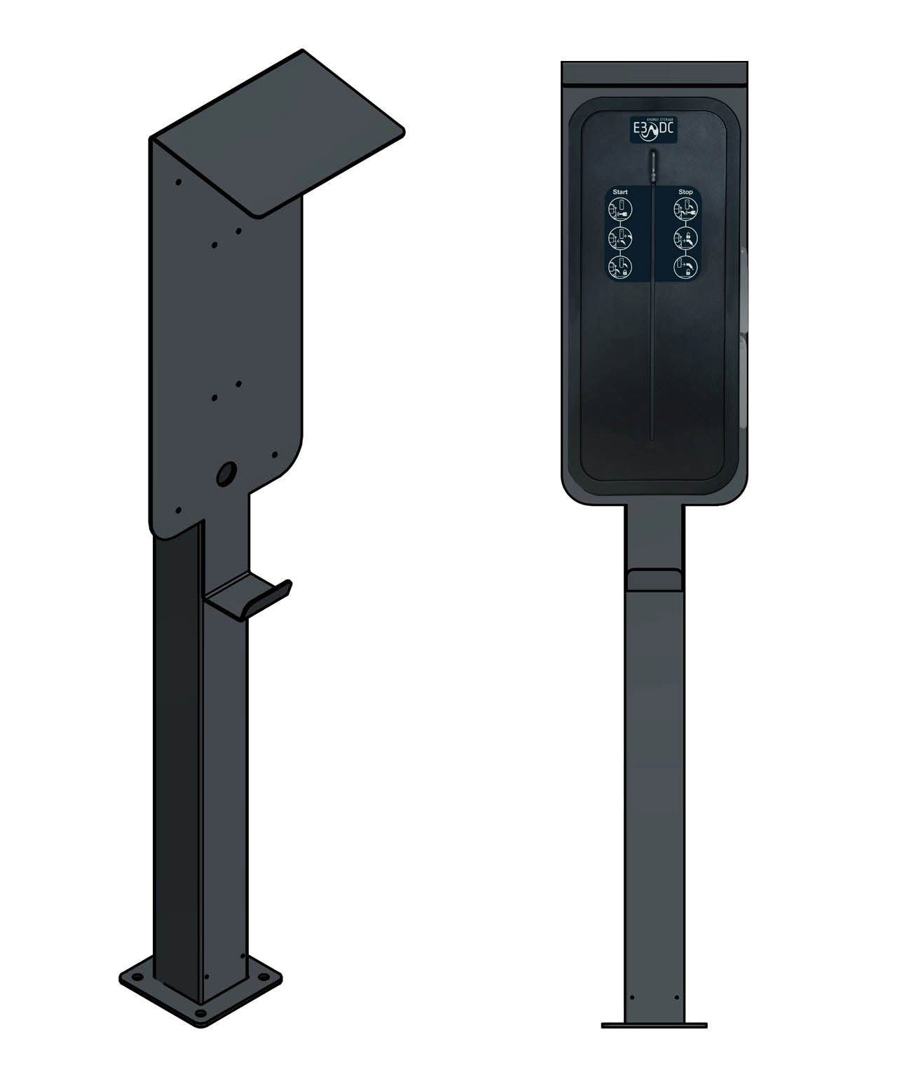 DIE-LADESÄULE.DE Elektroauto-Ladestation-Halterung Ladesäule passend für E3/DC multi connect Wallbox mit Dach und..., (2, 2-tlg., 100% Hergestellt in Deutschland, 100% Hergestellt in Deutschland)