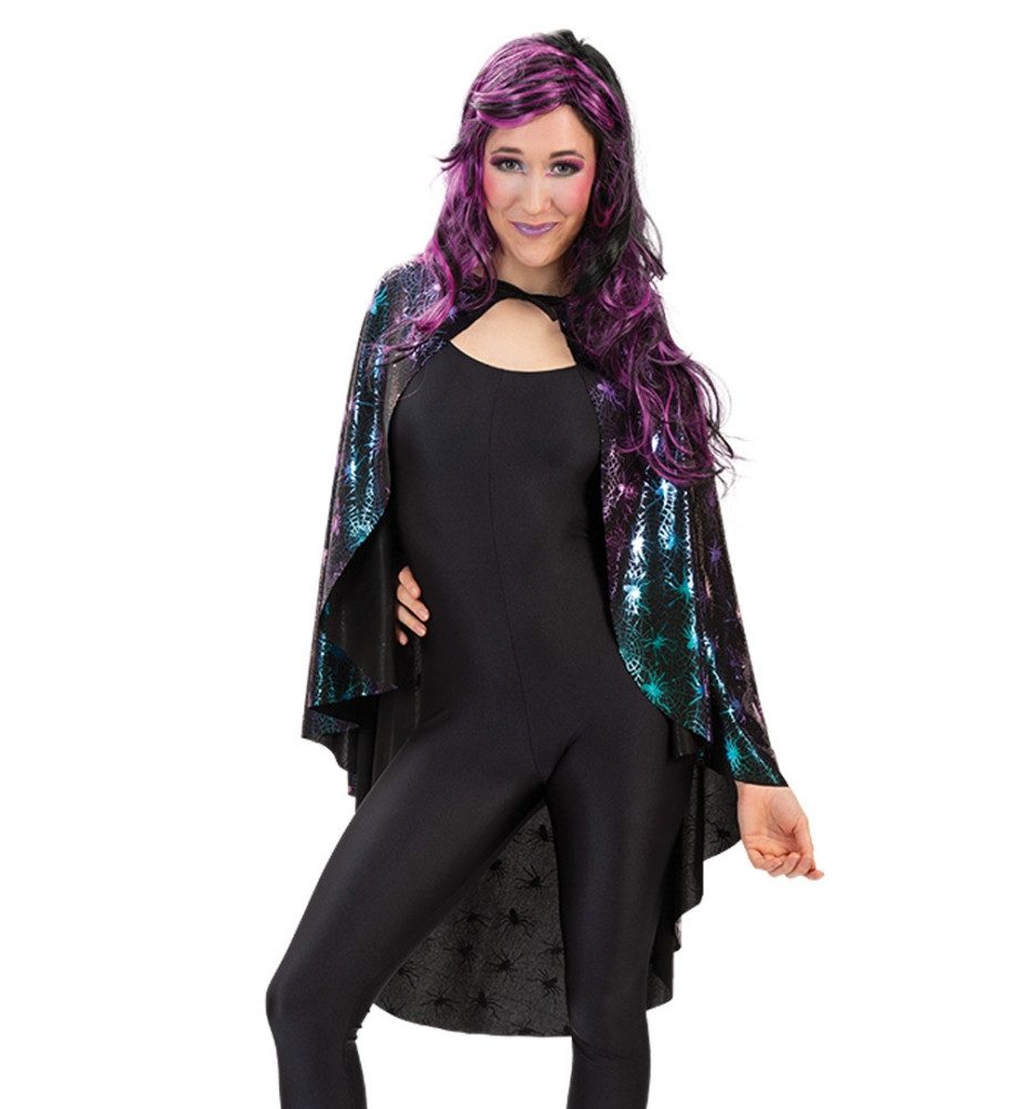 Fries Hexen-Kostüm Spinnen Hexen Vampirin Umhang Cape Einheitsgröße Halloween Karneval, Hohe Qualität