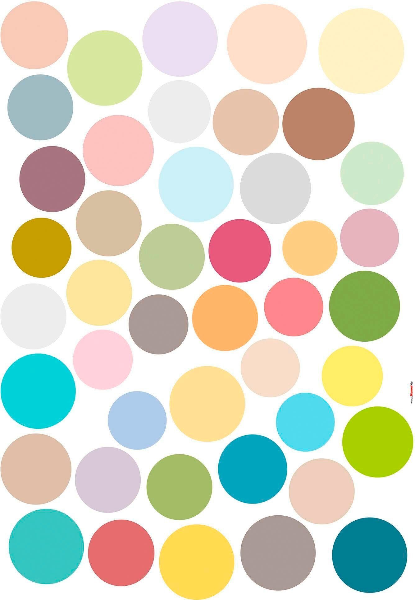 Komar Wandtattoo Dots - Размер 50 x 70 cm, selbstklebend, Wandsticker