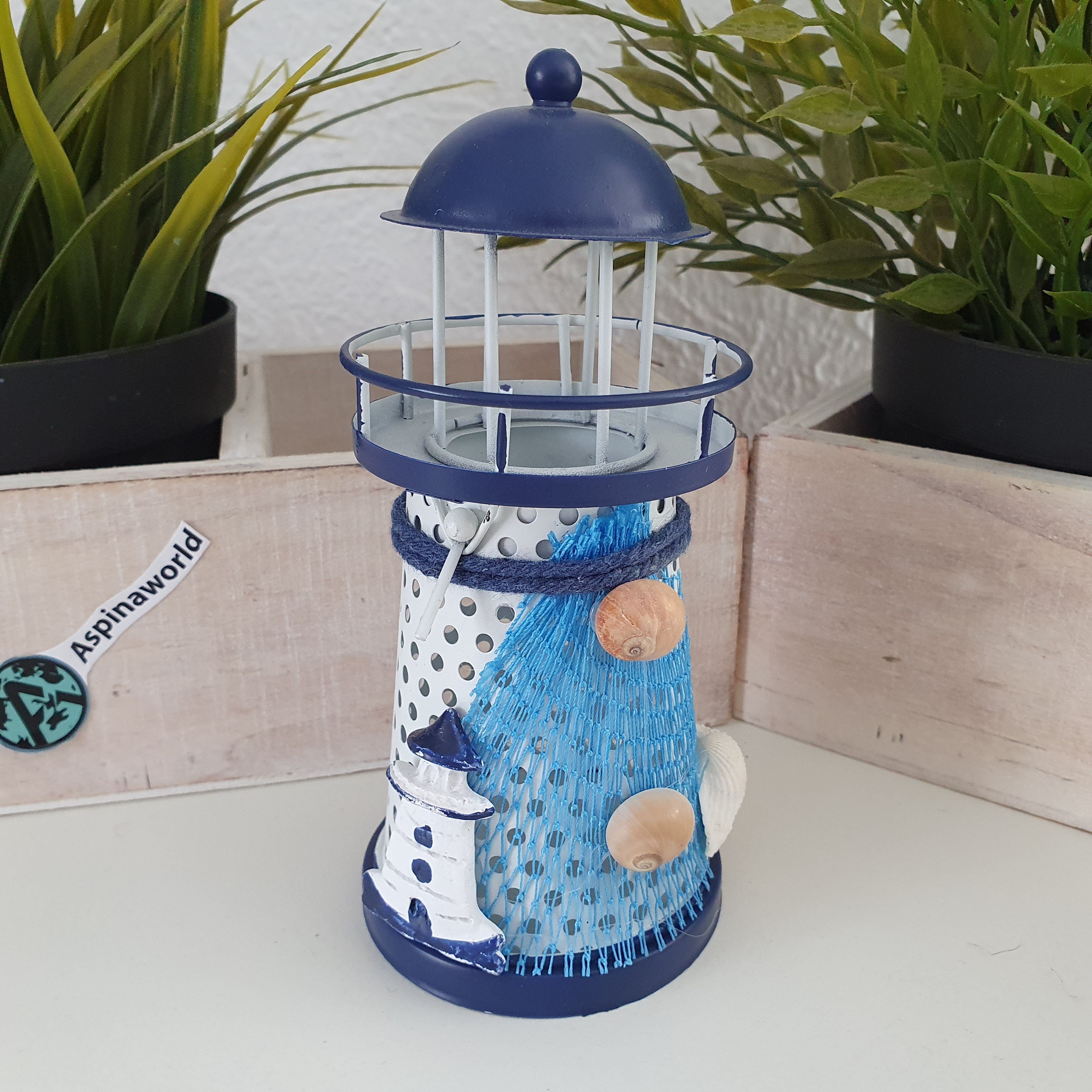 Aspinaworld Teelichthalter Maritime Deko Leuchtturm Teelichthalter aus Meta günstig online kaufen