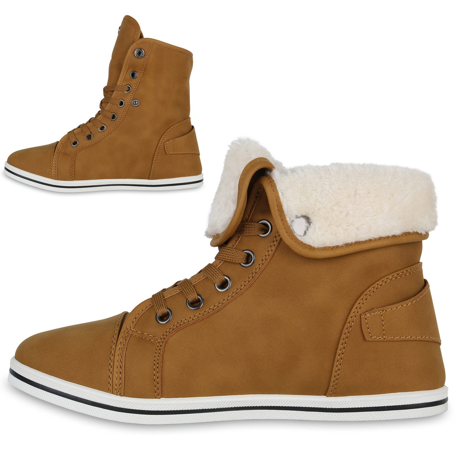 VAN HILL 840858 Sneaker Damen Warm Gefüttert Sneaker High Bequem Schnürer S günstig online kaufen