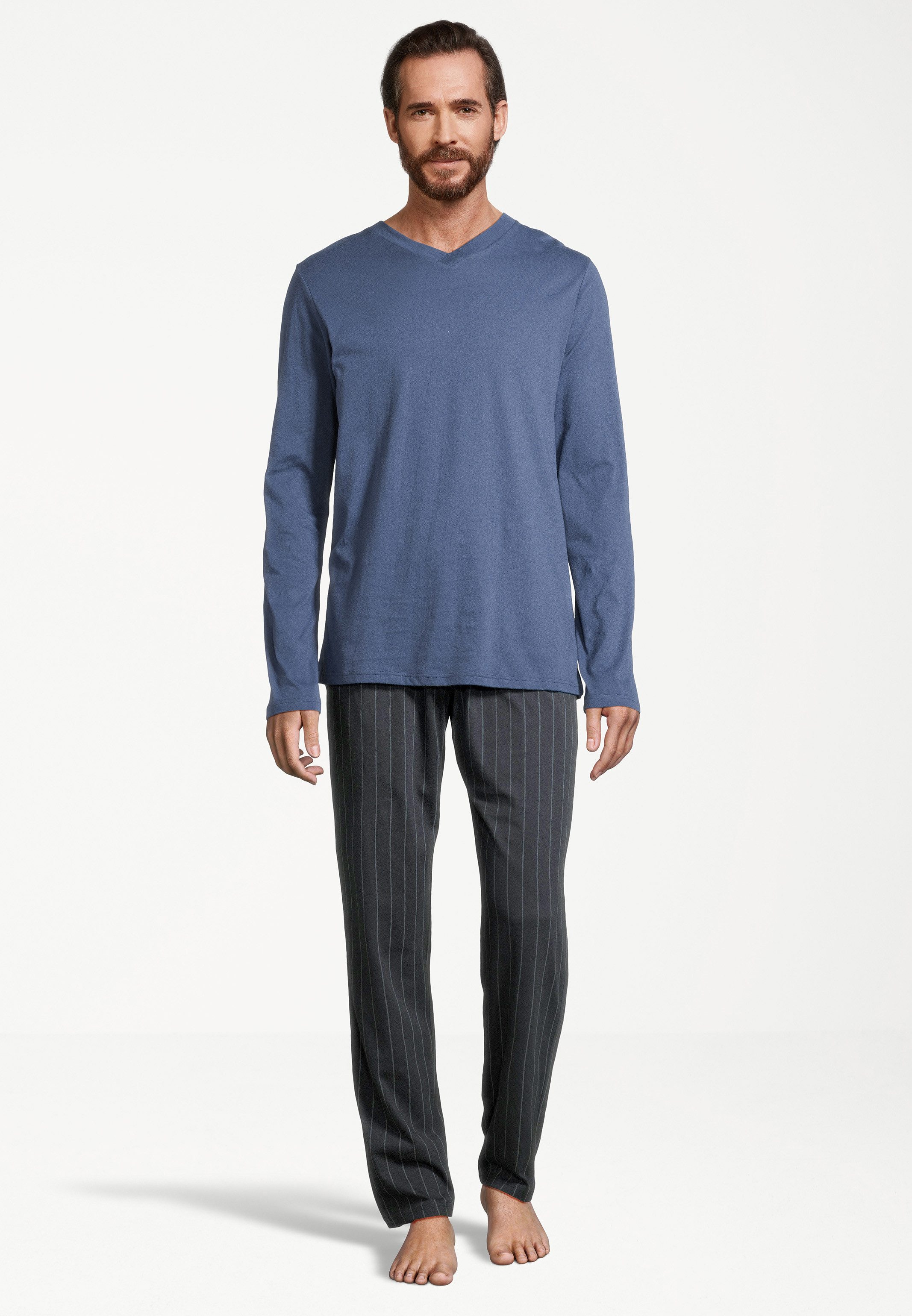 Schiesser Pyjama Night & Home (Set, 2 tlg) Schlafanzug - Baumwolle - Atmung günstig online kaufen